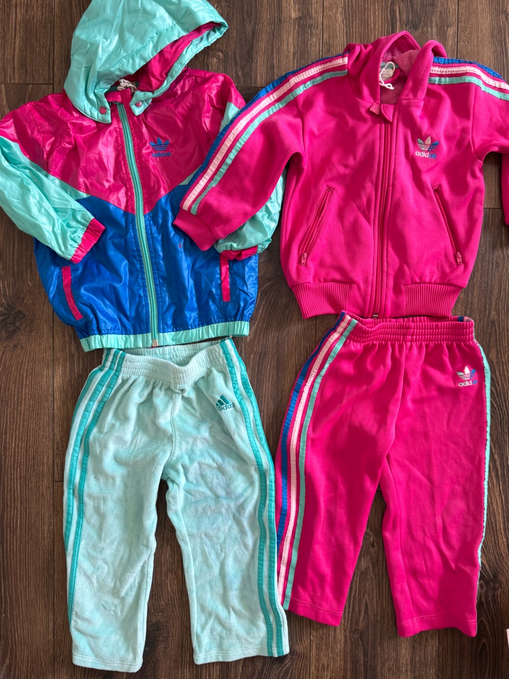 Lot of Two Adidas Matching Girls Clothes Sz 24 mos/2T